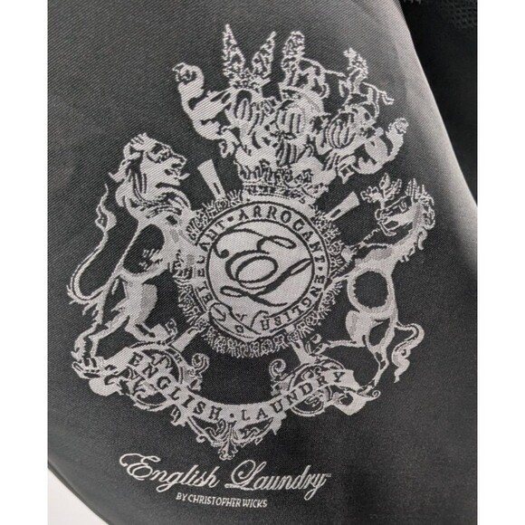 ENGLISH LAUNDRY Mens Scarf 60" X 12" Black Christopher Wicks Logo RN 77916 - Picture 9 of 10